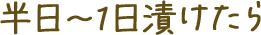 半日～1日漬けたら