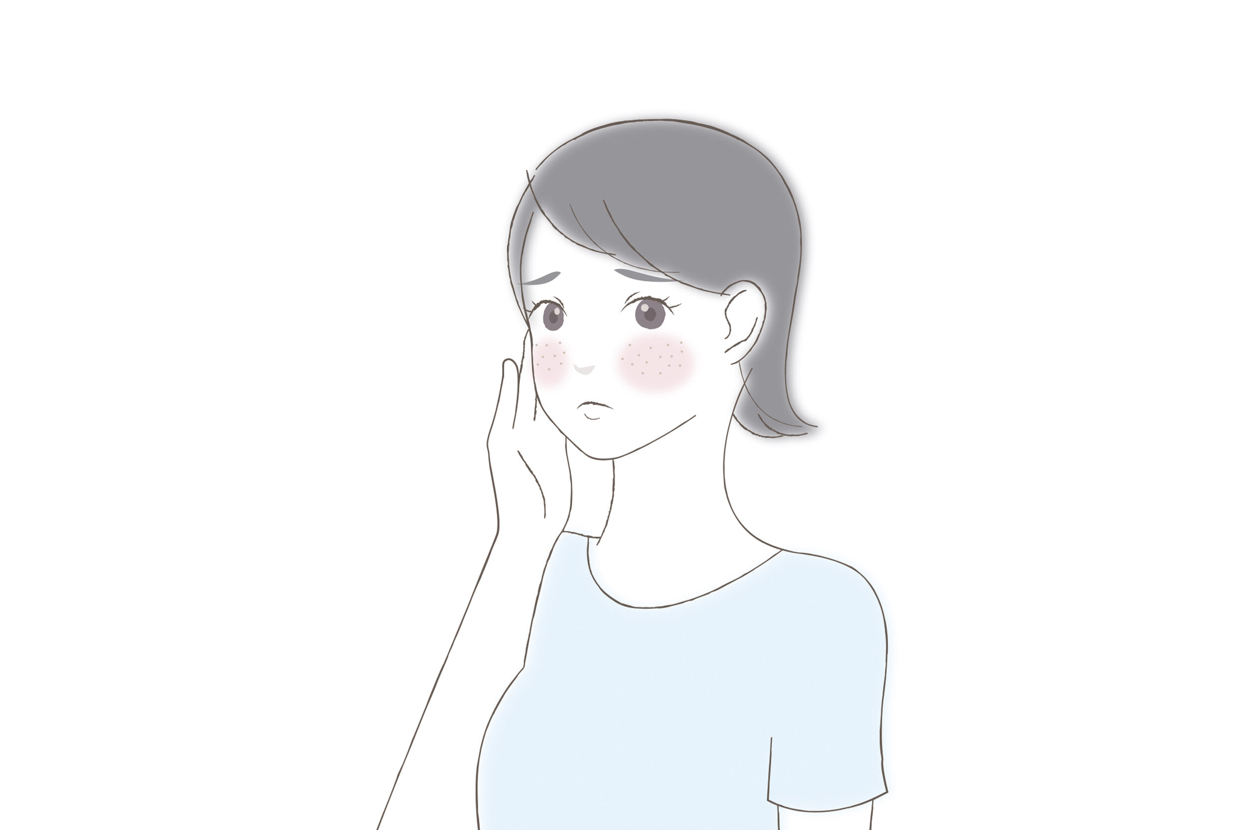 肌が荒れている人のイラスト