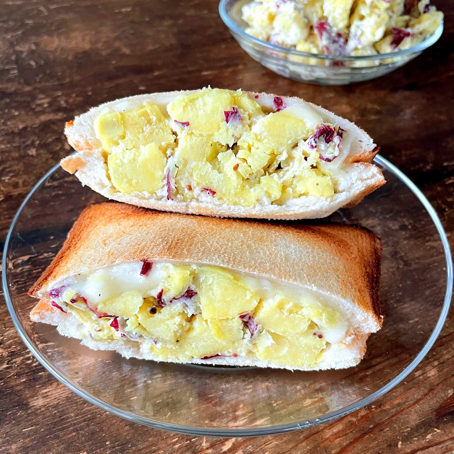 さつまいもサラダのホットサンドのイメージ