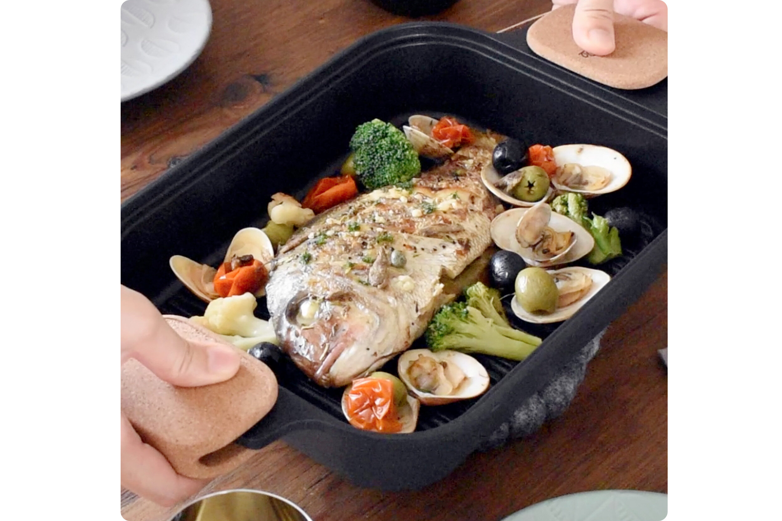 スチームクッカーで作った魚の蒸し焼き